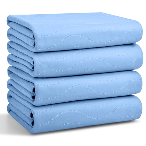 Conkote&reg; Washable Underpads, 34" x 36" (Pack of 4), Waterproof Protective Pad for Bed, Couch, Sofa, Floor, Reusable Bedwetting Incontinence Pads for Kids, Adults, Elderly, and Pets