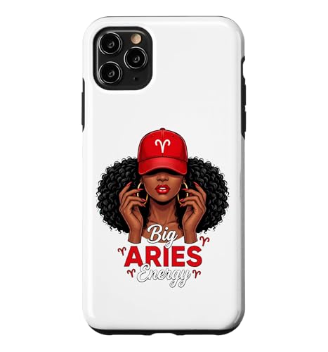 Big Energy Aries Zodiac Afro Women Red Cap Black Girl Women �X�}�z�P�[�X iPhone 11 Pro Max �p