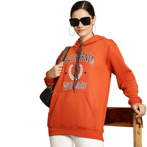 Image of Mack Jonney Printed Hooded Cotton Fleece Sweatshirt for Women-MACK32482