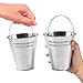 Large Galvanized Metal Buckets Bulk - 12 Pack - with Handle 5 X 4.5 Inches - Unique Goody Baskets, for Party Favors, Party Accessories