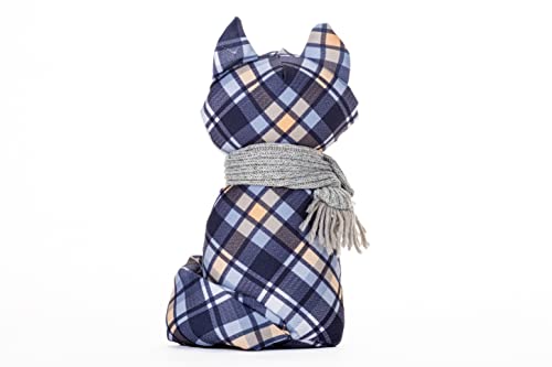 Giftcraft Fox Door Stoppers, Abby And Frankie Fox Door Stoppers, Two Christmas Plush Fox Doorstoppers In Tan And Blue Plaid, Plush Fox Home Decor Doorstops #TOP3