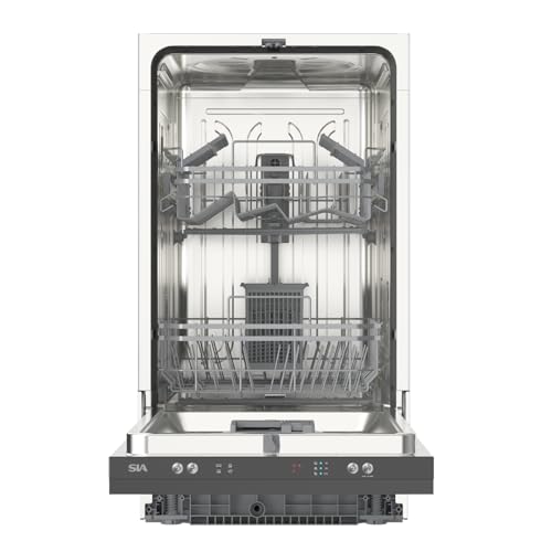 SIA SBID459 Integrated Dishwasher Slimline 45cm Width 9 Place Settings Delay Start 4 Programs 29 Minute Quick Wash