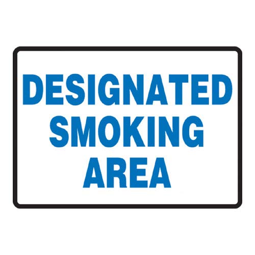 Panneau Designated Smoking Area rigide et durable pour zones fumeurs extérieures