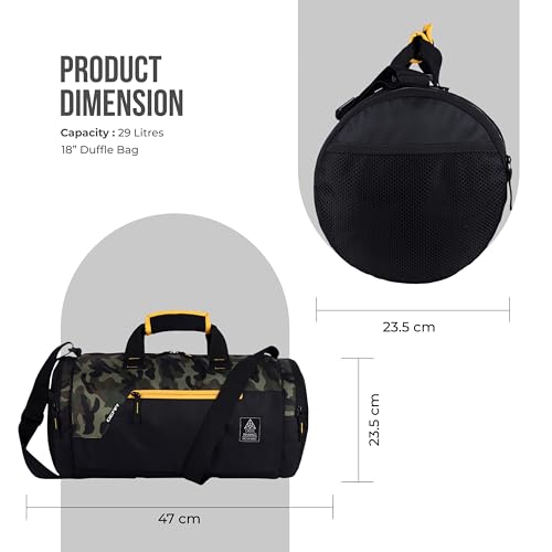 Image of Gear Cross Training 9 inch /29L Large Water Resistant Duffle Bag | Travel Bag | Gym Bag for Men & Women (Khaki Camo)