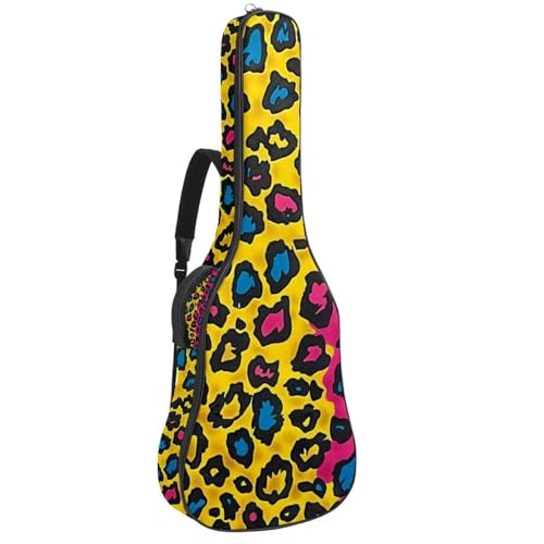 Housse guitare acoustique léopard coloré pour transporter votre musique en répétition ou concert