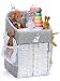 Hanging Diaper Caddy - Crib Diaper Organizer - Diaper Stacker for Crib, Playard or Wall - Newborn Boy and Girl Diaper Holder for Changing Table - Baby Shower Gifts- Elephant Gray - 17x9x9 inches