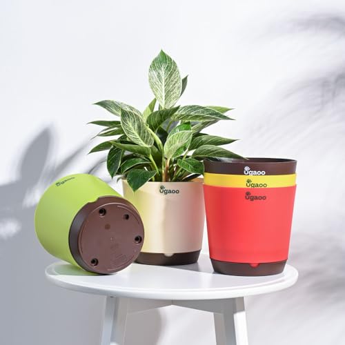 UGAOO Self Watering Pots Planter for Plants - 7.5 Inch, Round, Se...