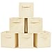 EZOWare Set of 6 Foldable Fabric Basket Bin Collapsible Storage Cube for Nursery Shelves Closet (Beige)