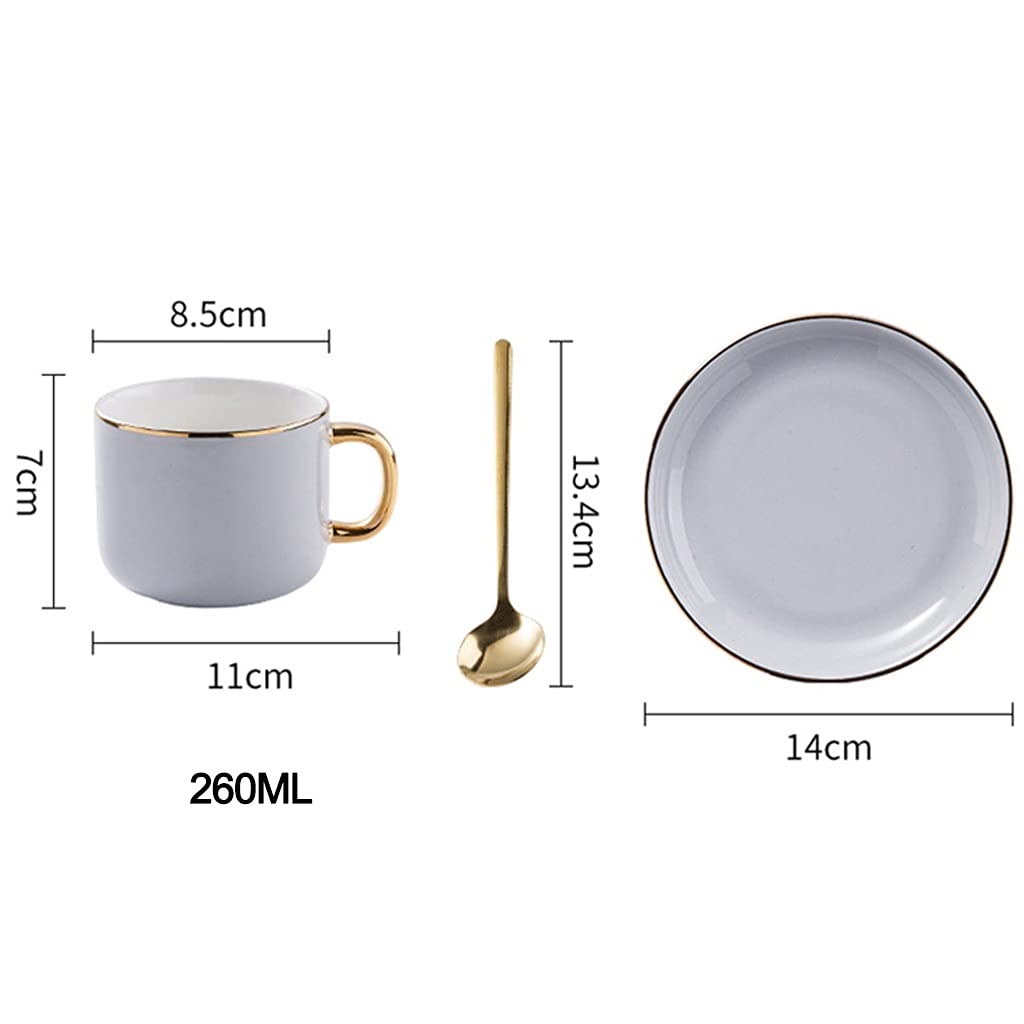 Porcelana Taza de té y Platillo Conjunto Taza de Café , café espresso, 8 onzas para bebidas de café especializadas, latte, café moca y té para oficina y hogar, regalo para hombres mujeres papá mamá