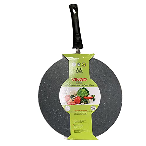 Vinod Non Stick Crepe Pan Chapati Pan with Stay Cool Handle, Roti Tawa, 30cm, 4mm Thick