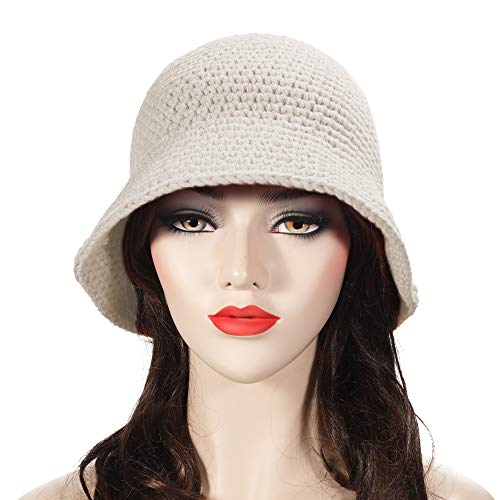 Zlyc Women Winter Bucket Hat Fashion Knit Cloche Hat Solid Color Warm Crochet Cap thumb #7