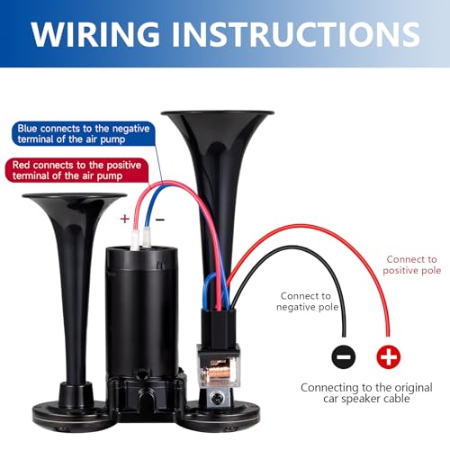 Banhao BH-LTSG Electric Air Horn For Truck 150Db Super Loud Black Horns Dual Trumpet Air Horns thumb #5