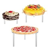 HESIN Acrylic Cake Display Risers Round Set of 3 Stand Risers Dessert Bakery Stand Rack Server Dessert & Pizza Holder