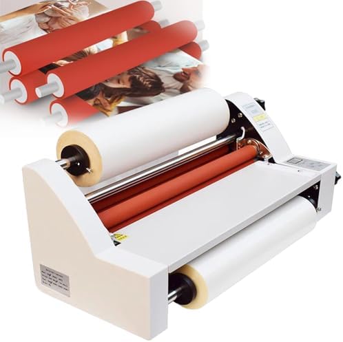 Hot & Cold Roll Laminator - 480mm Electronic Laminating Machine for Home & Office, Dual Sided, Digital Display, Adjustable Temperature, 4 Roller System, Ideal for School Projects