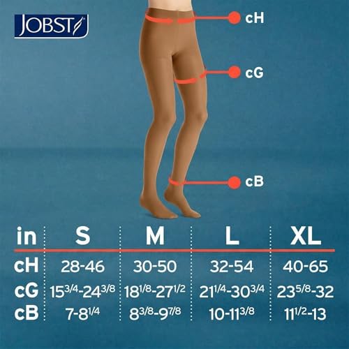 Image of JOBST UltraSheer Waist-High Compression Stockings for Women - Closed Toe - Medical Compression 20-30 mmHg - For Varicose and Spider Veins - Helps Prevent Swelling