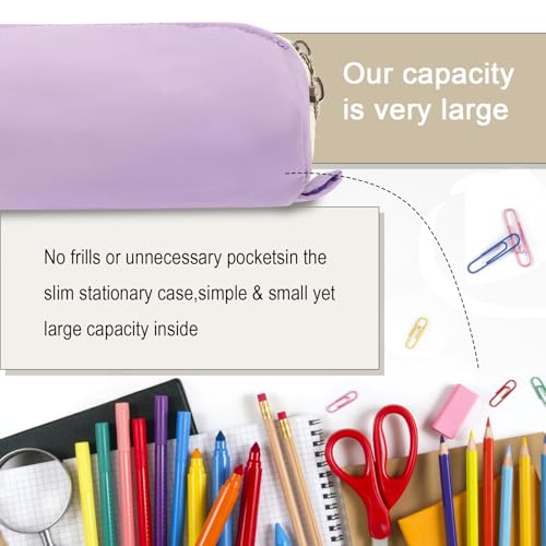 Image of Pencil Bag, Pencil Box, Cute Pencil Case, Storage Pen Bag for School Supplies Office School Girls (Purple)