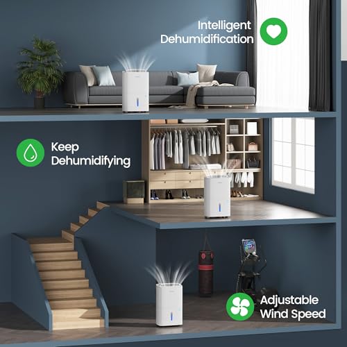 Image of Waykar 150 Pints 7500 Sq.Ft Energy Star Dehumidifier with Pump for Basement | Dehumidifier for Home, Warehouse, with Drain Hose and Tank, Auto Defrost, Self-Drying, Quiet Operation