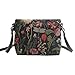 Signare Tapestry Crossbody Purse Small Shoulder Bag for Women with Morning Garden Black Design (XB02-MGDBK)