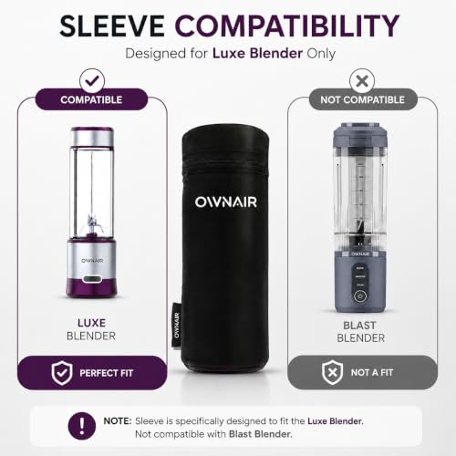 Image of OWNAIR Insulated Sleeve Portable Blender Bag | Durable | Sleek | Functional | for OWNAIR Blender | Blender Not Included | Black