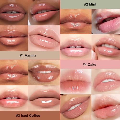 Image of 4 PCS Lip Glossy Butter Nourishing Balm,Lightweight,Non-Sticky,Long-lasting Lip Care Set