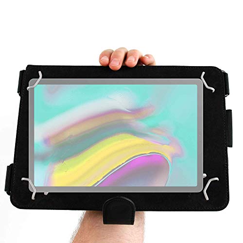 DURAGADGET 3-in-1 Lederhülle für Samsung Galaxy Tab S4 10.5, Galaxy Tab S2 / S2 VE 9.7 Zoll und Tab A 10.1 (2016) 25,7 cm (10,1 Zoll) Tablets, mit Trageriemen, Standfunktion, Schwarz