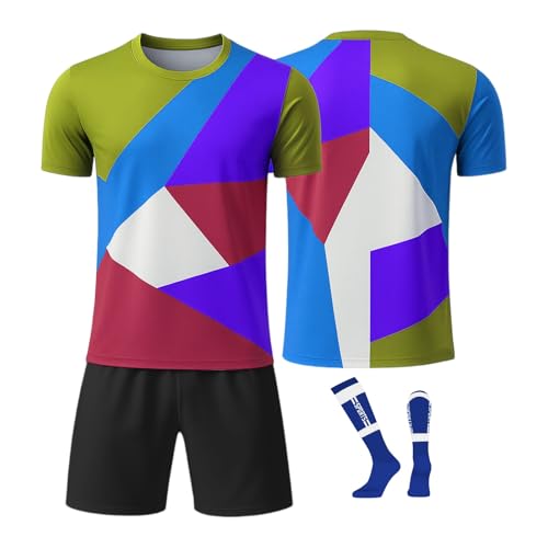 Genérico Personalizada Camisetas de Futbol para Niños y Adultos, Camiseta Futbol con Logo Nombre y Número Equipacion Futbol Incluye Camiseta, Pantalones Cortos y Calcetines