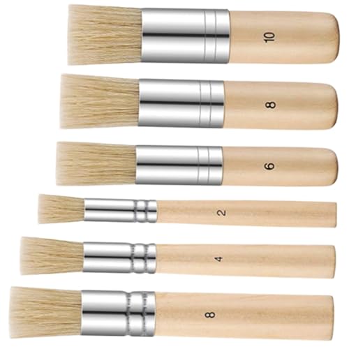 Hemobllo 6 Piezas Pinceles de Acuarela Resistentes y Portátiles Accesorios de Multifunción con Mango de Madera para Acrílica y Diario Profesional