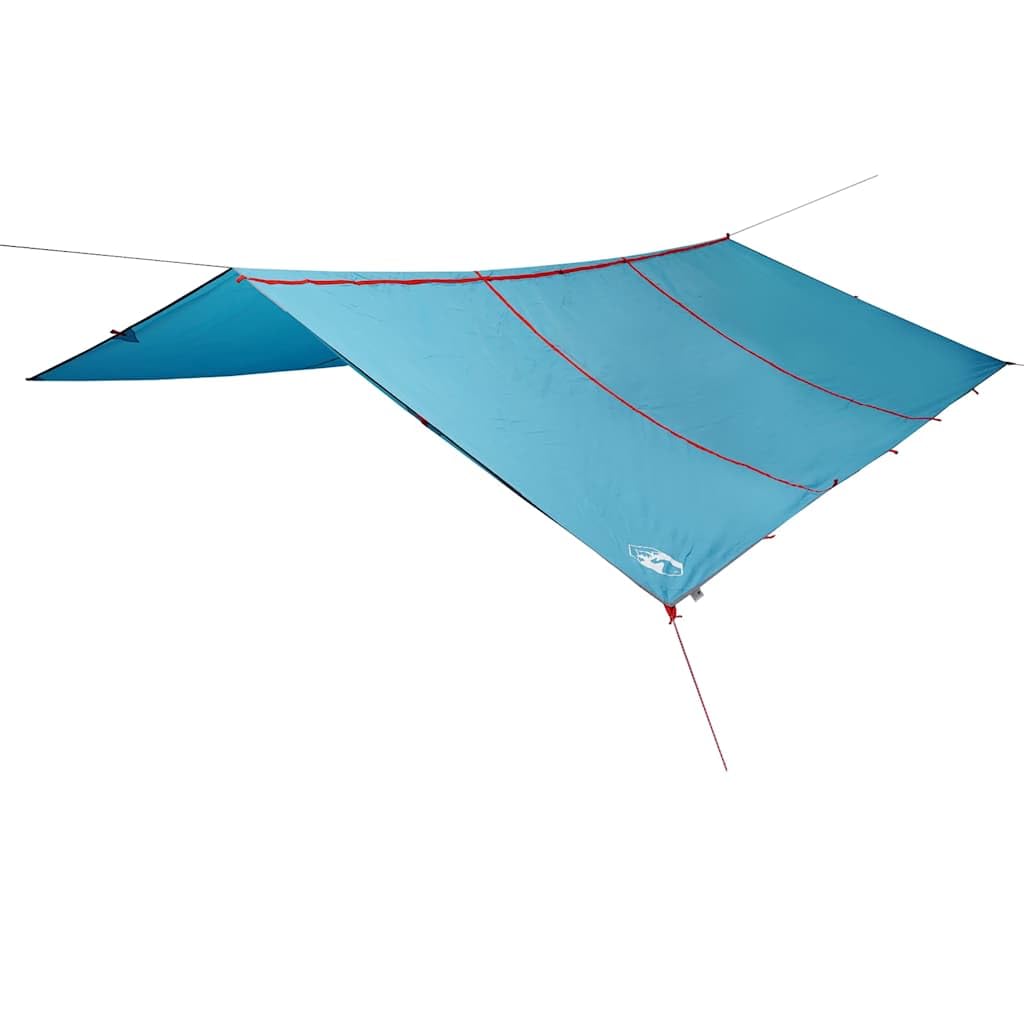 Telone da campeggio blu 420 x 440 cm impermeabile, telo per tenda protezione solare per esterni, campeggio, escursionismo, amaca 94674