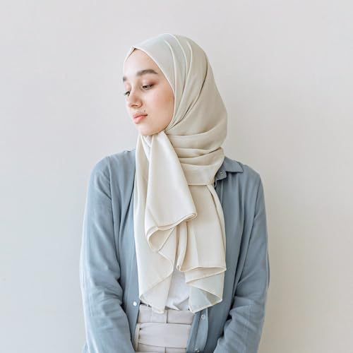 24 Pack Chiffon Hijabs Head Scarf for Women Lightweight Breathable Solid Color Soft Chiffon Hijab Long Fashion Scarves Shawls Wrap for Muslim Women, 67 × 28 Inch 6