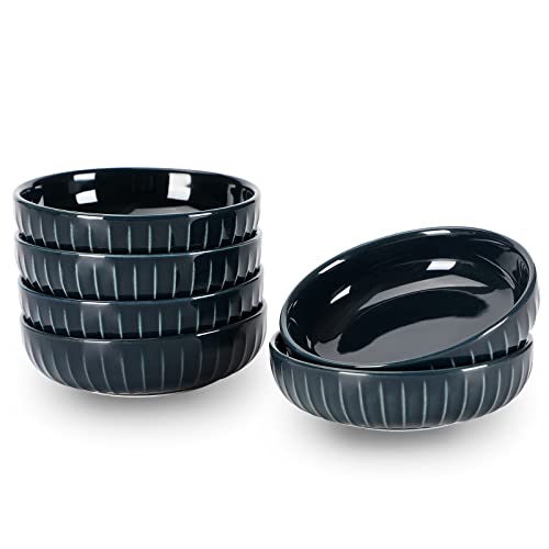 Haotop Porcelain Side Dishes Set Of 6, Appetizer, Sauce, Ramekin, Round Seasoning Bowl For Dinner Party Bbq 3.8 Inch Navy #TOP17