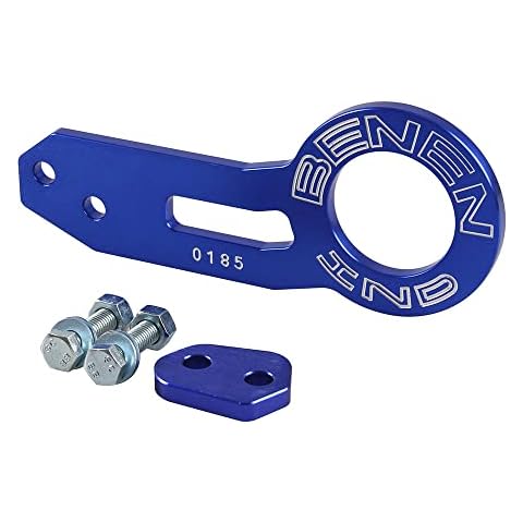 AULESSE JDM car Accessories Tow Hook Kit for Universal Car Auto Aluminum Rear Towing Hook (Blue) Cover