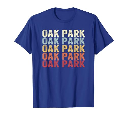 Oak Park California Oak Park CA Retro Vintage Text T-Shirt, Men, Royal Blue, Large