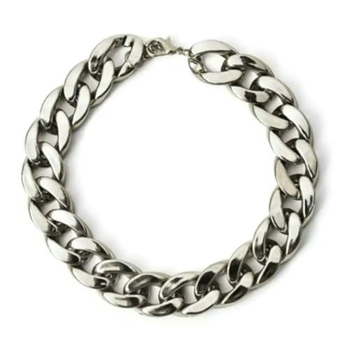 DaBingDian Collar de Cadena de Moda para Mascotas, Collar Dorado para Gatos y Perros, Collar de Cadena Ajustable para Perros, Pitbull y Gatos.