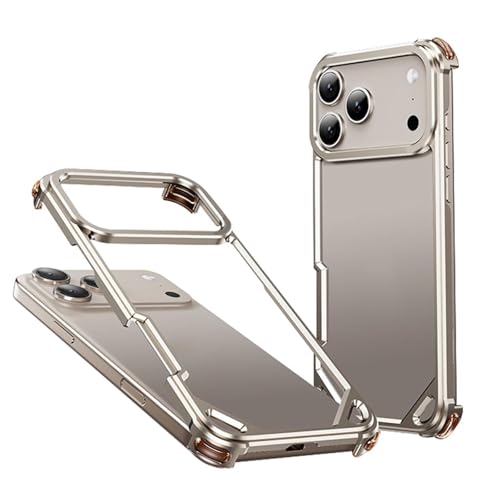 For IPhone 17 Pro Max/17 Pro/17 AirpP[XA^^dbP[XAϏՌVFAMJیJo[(Metallic,17 Air)
