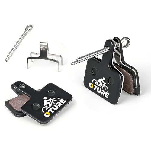 Oture 2 Paar Halbmetallische Scheibenbremsbeläge Bremsbeläge Fahrrad Vorne & Hinten Bremsklötze Fahrrad Starke Bremskraft & Langlebig Bremsbeläge für Shimano Tektro Deore BR-C501 M525 T615 T675 M