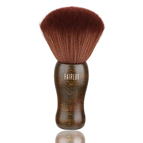 Hair duster brush Large Hair Cutting Neck Duster Brush Professional Barber,Natural Fiber Wooden Handle Barber Cleaning Hairbrush,Hair Sweep Brush Hairdressing Neck Face Duster Brush Soft (Round-base)…