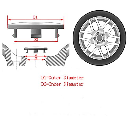 4 Piezas Coche Aluminio Aleación Tapas centrales, para 55mm M582 OZ Centro Cubierta Pegatinas DecoracióN Accesorios