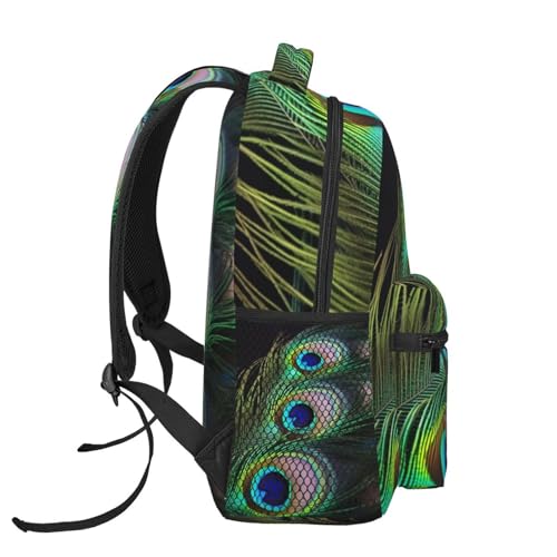 Sac à dos décontracté léger paon vert avec compartiment ordinateur - 3