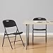 Amazon Basics Foldable Portable Sturdy Folding Plastic Chair, 350-Pound Capacity, Black, 2-Pack