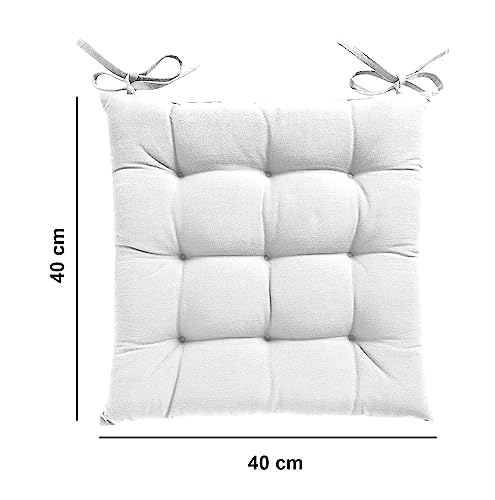 Image of Cotton Shell with Cotton Filled Printed Chair Cushion (Pink Coin , 40 X 40 cm)
