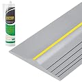 10Ft with Adhesive Universal Garage Door Bottom Threshold Seal Strip, Weatherproof Rubber DIY Weather Stripping Replacement(Gray))