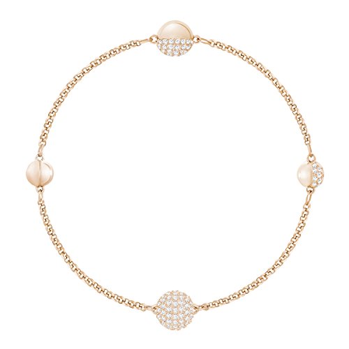 Preisvergleich Produktbild Swarovski Remix Collection Armband für Frauen, Round Strand, weißes Kristall, rotgold glänzendes Finish