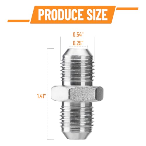 Image of 10 Pack Hydraulic Hose Adapter Fittings: 3 /8 inch JIC Male x 3 /8 inch JIC Male, Straight Tube Hydraulic Connectors with Protection Cover