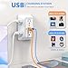 JcBlaon Outlet Extender Surge Protector - 6 Outlet Splitter with 4 USB Ports (2 USB C), Multiple Plug Expander Wall Charger, 3 Sided Multi Plug Wall Adapter Power Strip for Home Office Kitchen Travel
