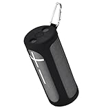 Hzycwgone Silicone Cover Case for Ultimate Ears Boom 4 Portable Waterproof Bluetooth Speaker,for UE Boom 4 Travel Protective Skin Shell Carrying Bag w/Carabiner(Black Case)