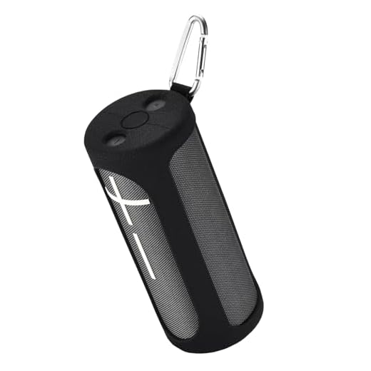 Hzycwgone Silicone Cover Case for Ultimate Ears Boom 4 Portable Waterproof Bluetooth Speaker,for UE Boom 4 Travel Protective Skin Shell Carrying Bag w/Carabiner(Black Case)