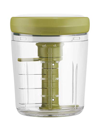 Foto von Tefal Jamie Oliver Chop & Shaker, ohne Strom, Fassungsvermögen: 450 ml, Multizerkleinerer, Universalzerkleinerer für Gemüse, Obst, Zwiebeln, Nüsse, Knoblauch, weiß/grün, K1644144