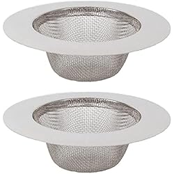 Fregadero Tupido 2 Piezas Bañera Fregadero Filtro, Acero Inoxidable Bañera Filtro, Cocina Filtro Drenaje, Colador Fregadero Acero Inoxidable, Adecuado para Baño, Fregadero de Cocina, Residuos de Filtro