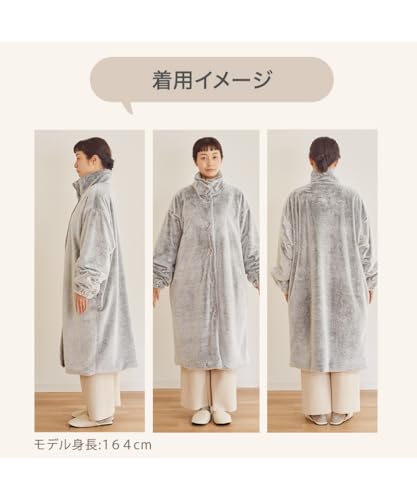 ニッセン まるで猫のようなモフモフスタンドカラー着る毛布(首元あったかタイプ)(猫Feel) スコティッシュフォールド(ベージュ系) の商品画像 8