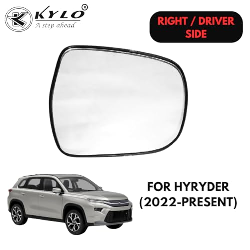 Image of KyloXtreme Urban Cruiser Hyryder (2022-Present) Driver Side (Right Side) Car Side Mirror Glass /Tukdi /Sub Mirror Plate